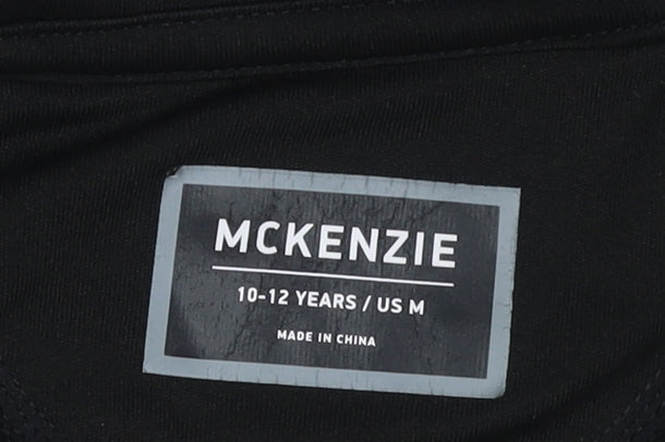 McKenzie Boys Black 10-12 Years 1/2 Zip Hooded Pullover Sweatshirt