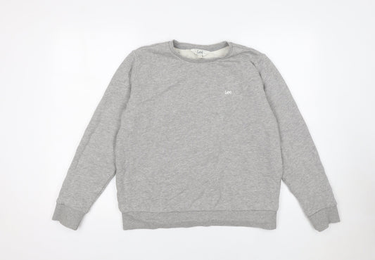 Lee Mens Grey Regular Fit Crew Neck Sweatshirt Size M