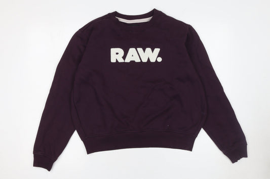 G-Star RAW Womens Purple Crew Neck Pullover Sweatshirt Size M