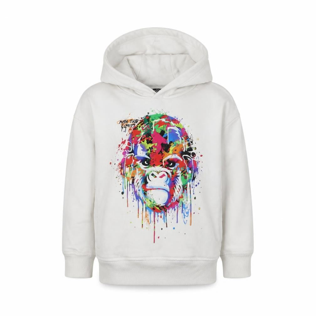 Next Boys White Graphic Gorilla Pullover Hoodie 4 Years Cotton