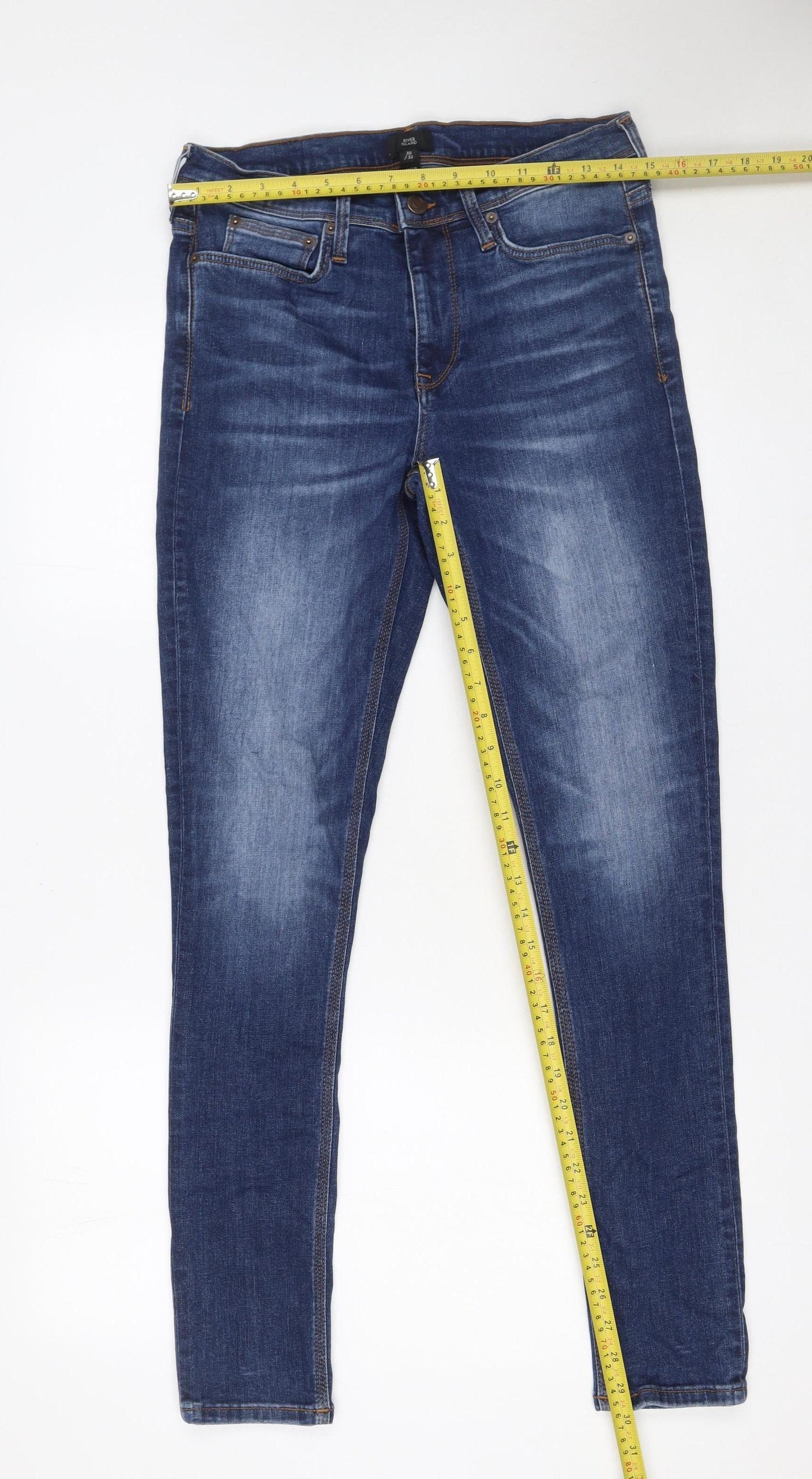 River Island Men’s Blue Slim Fit Denim Jeans Size 30/32