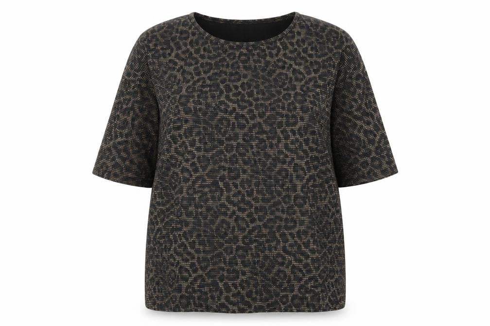 Yours Womens Black Animal Print Cotton Tunic T-Shirt Size 22