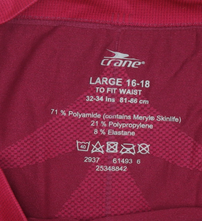 Crane Womens Red Seamless Sports Leggings Size 16-18 Active Stretch
