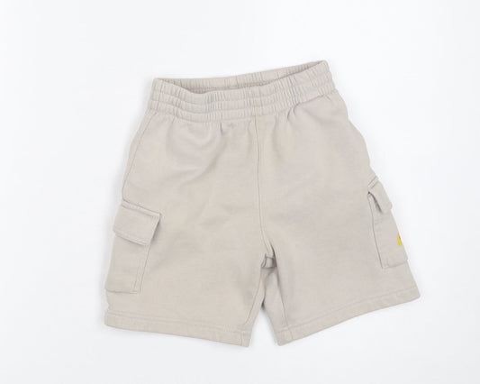 Nike Boys Beige Cargo Shorts 6-7 Years Cotton Blend Elastic Waist