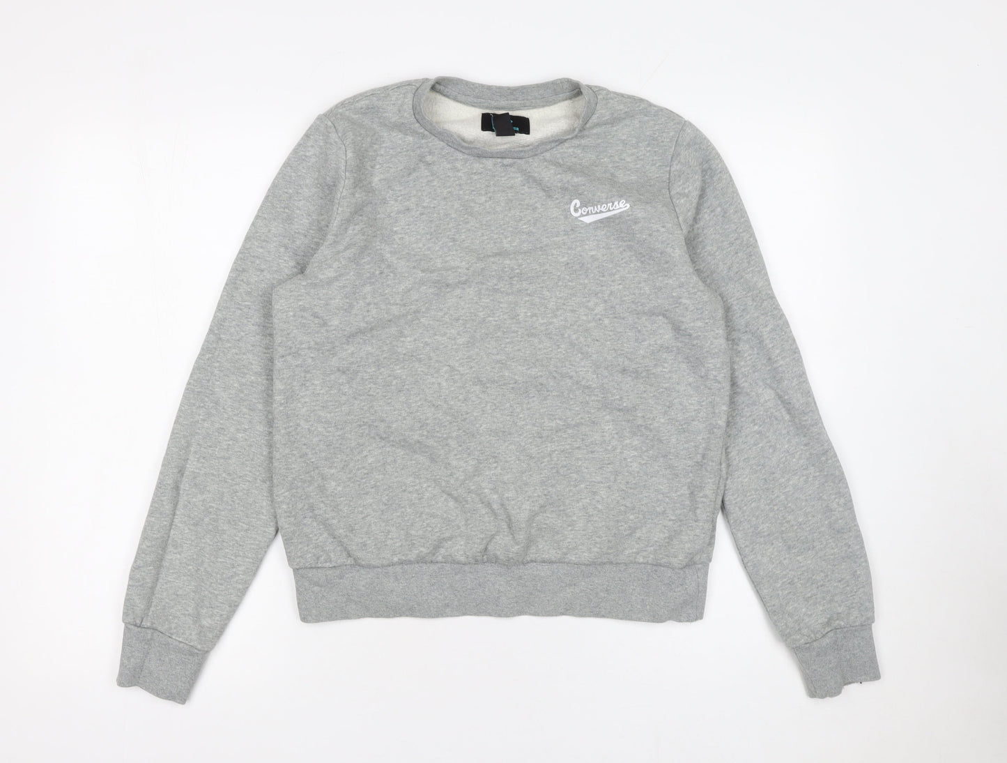 Converse Men's Grey Crew Neck Pullover Sweatshirt Size M