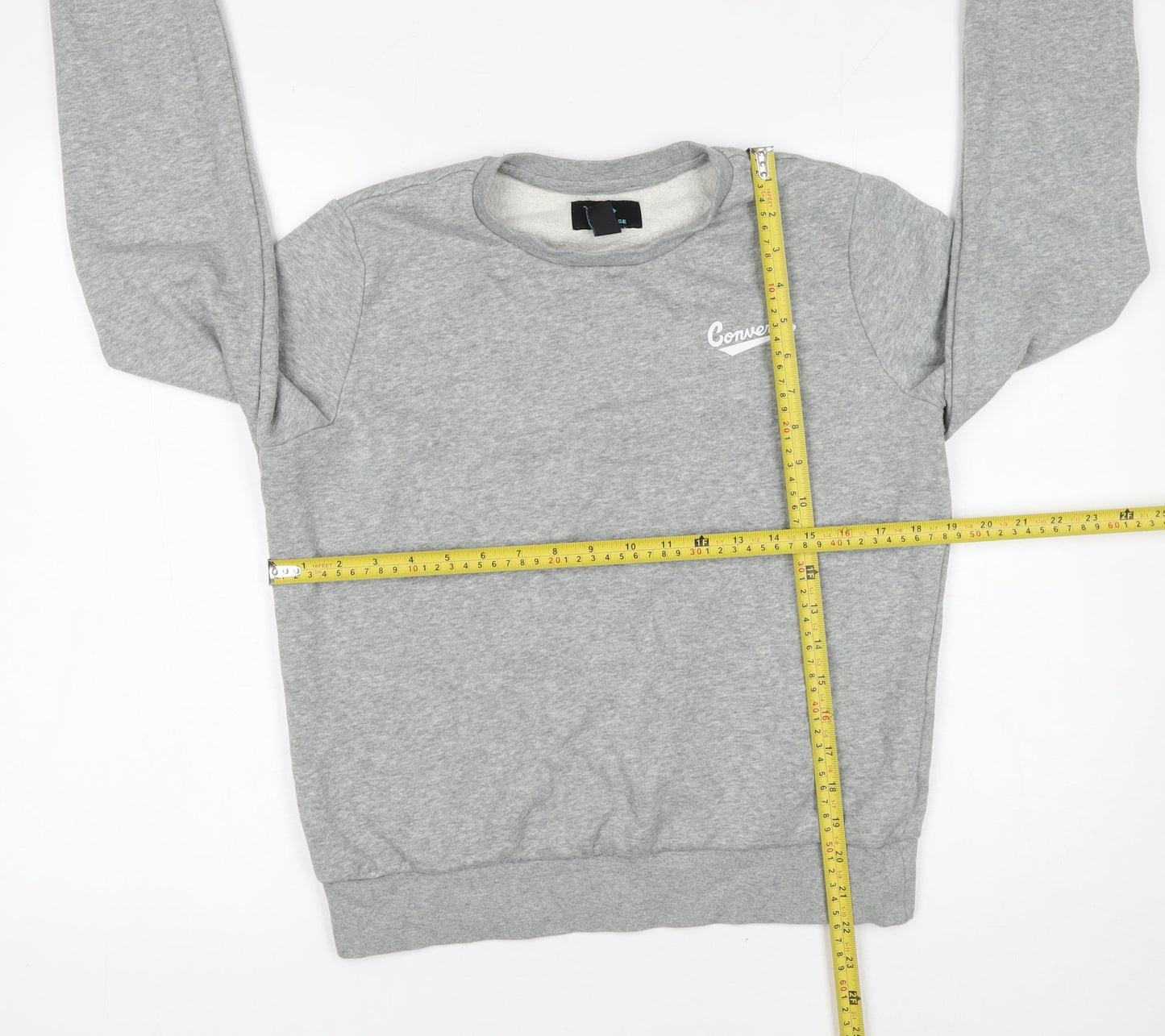 Converse Men's Grey Crew Neck Pullover Sweatshirt Size M