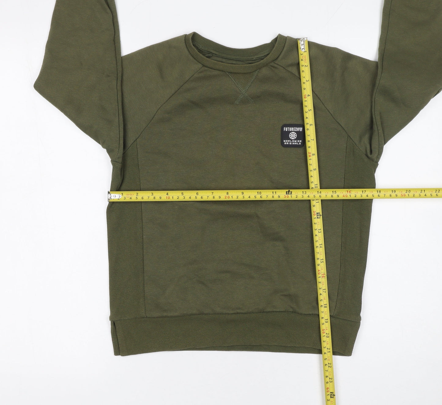 Primark Boys Green Pullover Sweatshirt 9-10 Years Crew Neck Graphic Print