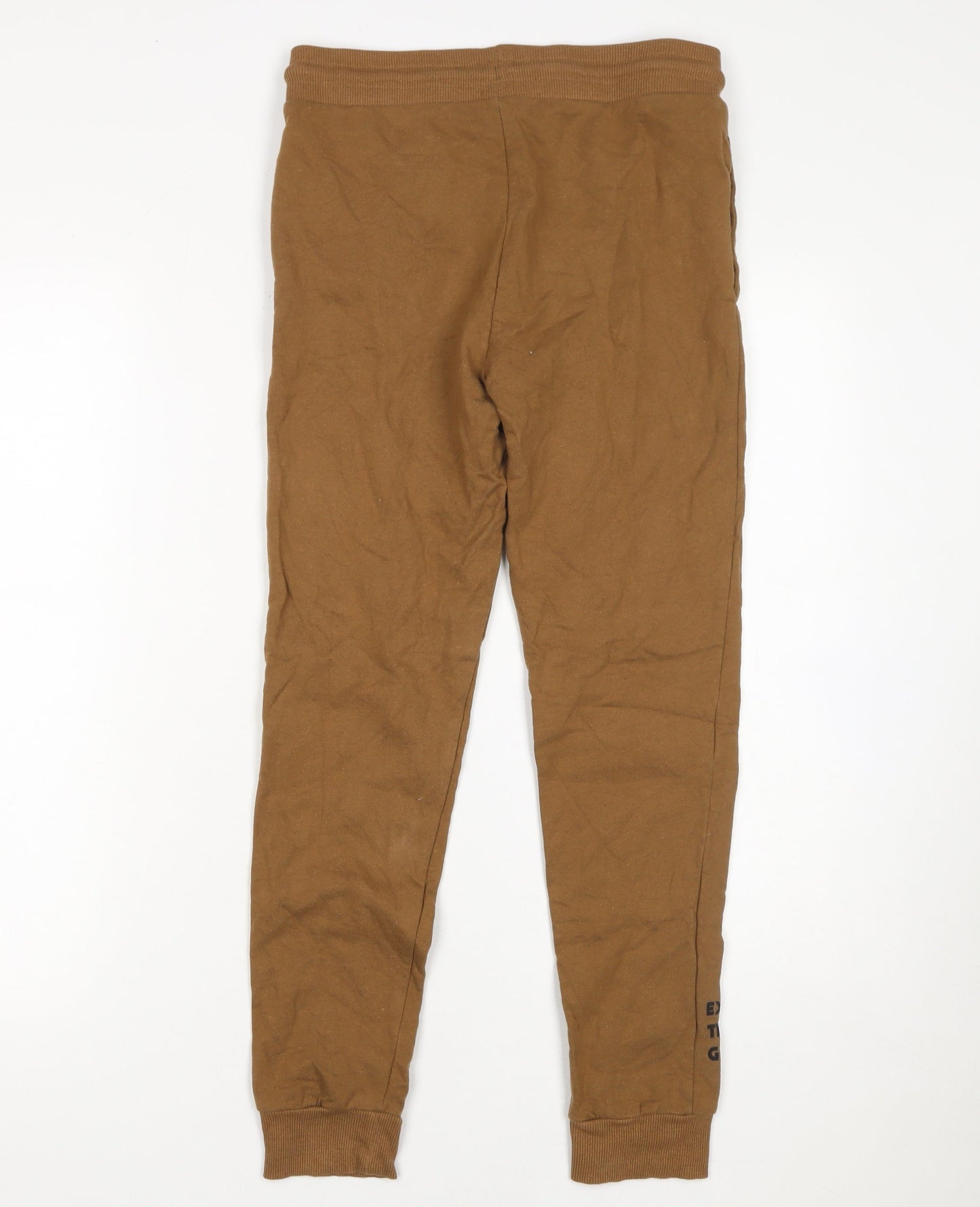 Destination Boys Brown 12 Years Jogger Trousers 100% Cotton Fleece Pants