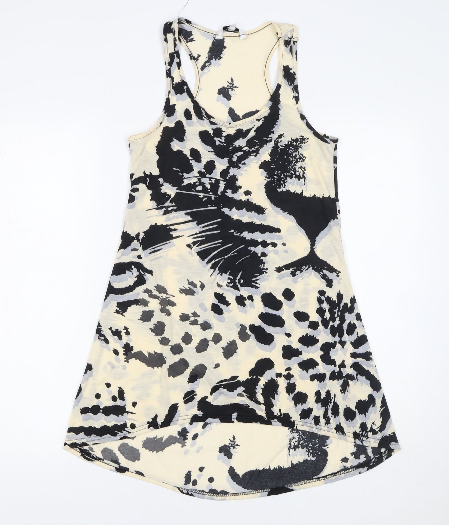 New Look Women's Beige Animal Print Racerback Tank Top Size 8