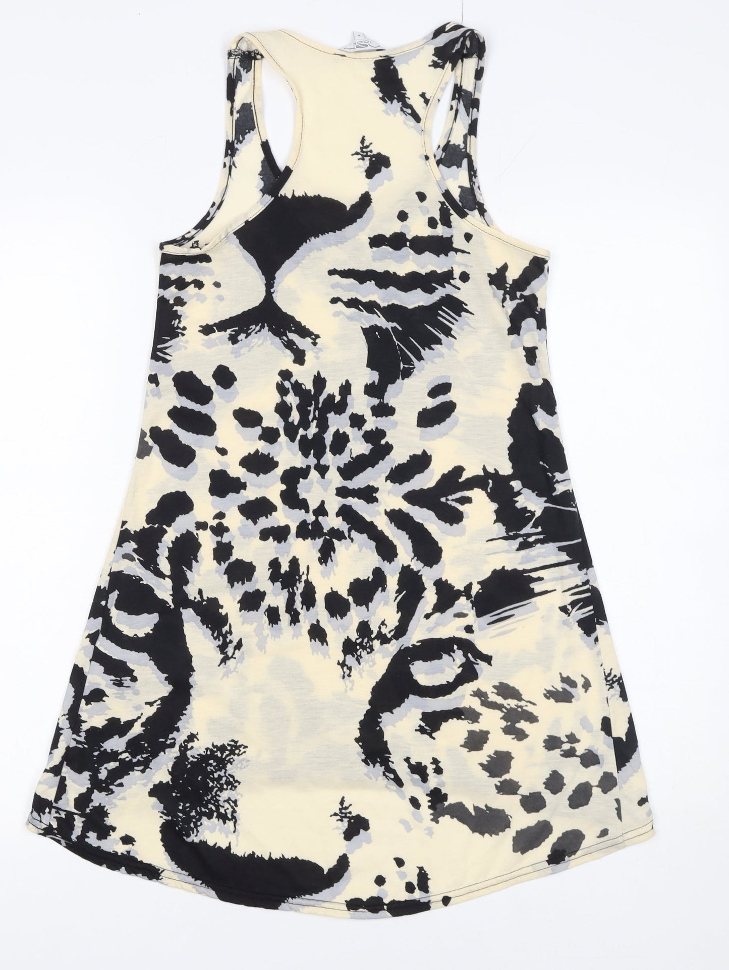 New Look Women's Beige Animal Print Racerback Tank Top Size 8