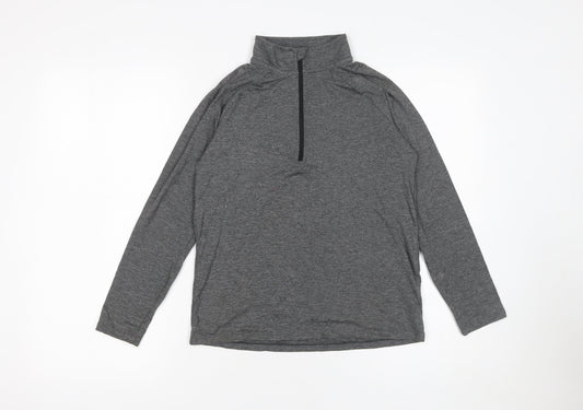 St. Bernard Boys Grey 10-11 Years 1/4 Zip Lightweight Sweatshirt