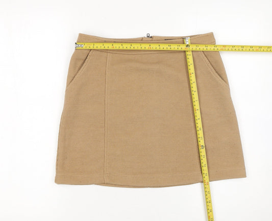 New Look Women's Beige Size 12 Short Knit Pencil Skirt