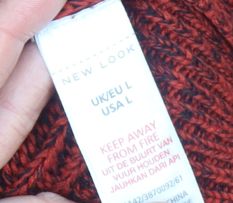 New Look Women’s Red Cable Knit Full Zip Jumper Size L