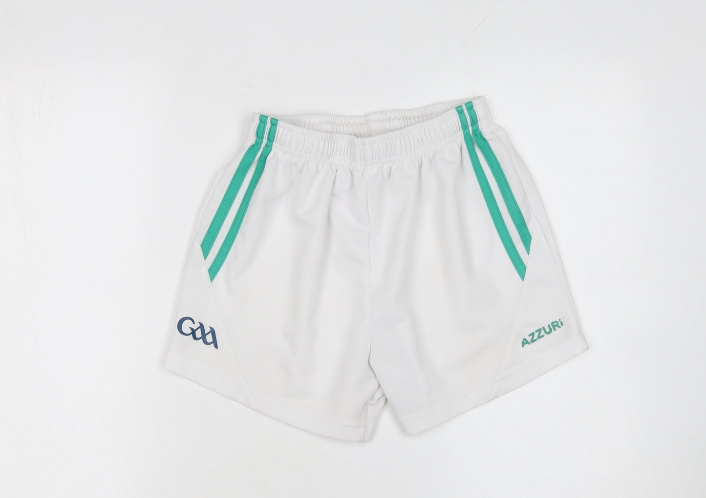 Azzurri Boys White Athletic Sports Shorts 9-10 Years Elastic Waist