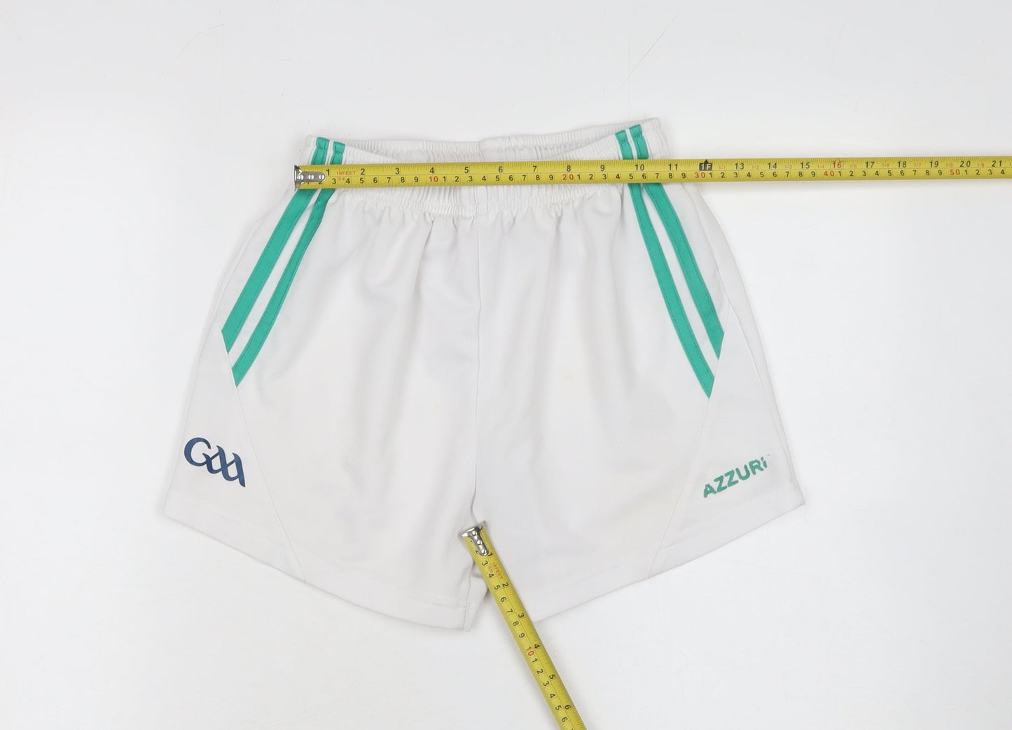 Azzurri Boys White Athletic Sports Shorts 9-10 Years Elastic Waist
