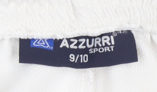 Azzurri Boys White Athletic Sports Shorts 9-10 Years Elastic Waist