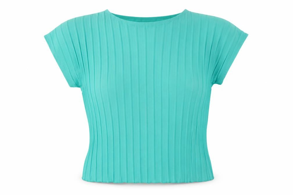 Gallery Womens Green XS Basic Pleated Short Sleeve Blouse