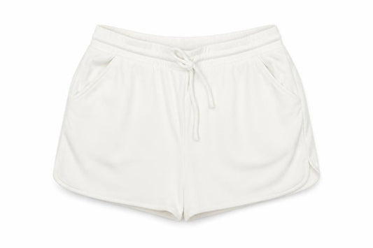 Zara Women White Sweat Shorts L Lightweight Casual Drawstring