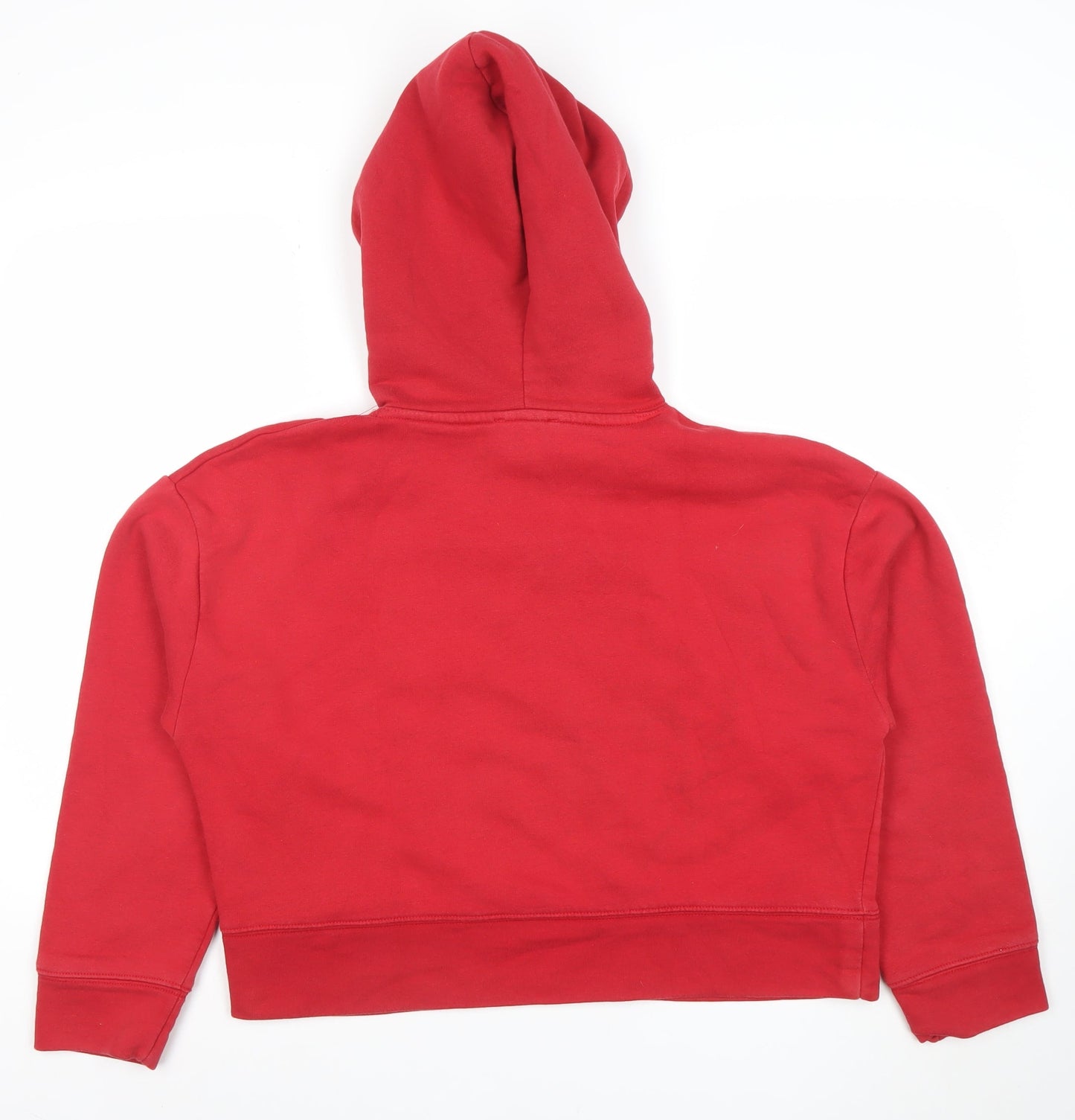 Zara Women Red Pullover Hoodie Basic Cotton Blend Size M