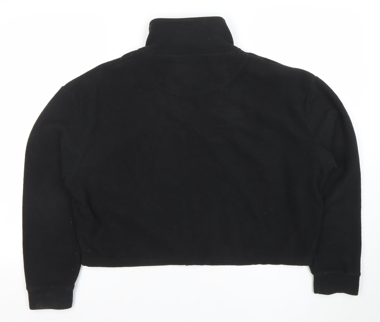 Brave Soul London Women's Black 1/4 Zip Fleece Pullover Sweatshirt M