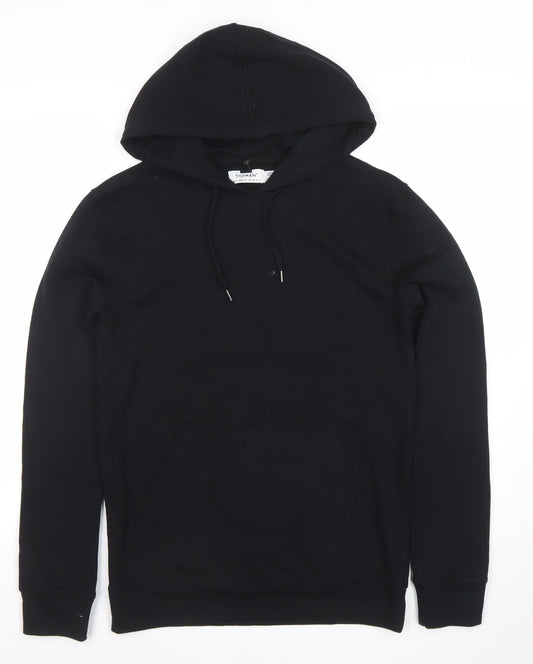Topman Mens Black Regular Fit Pullover Hoodie Size S