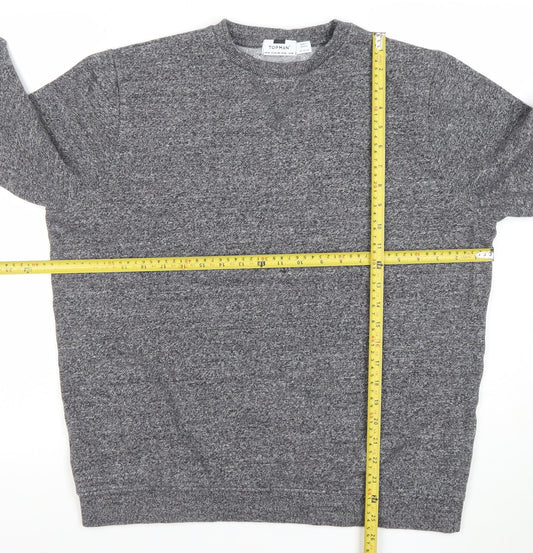 Topman Men's Grey Knit Crew Neck Sweatshirt Size M