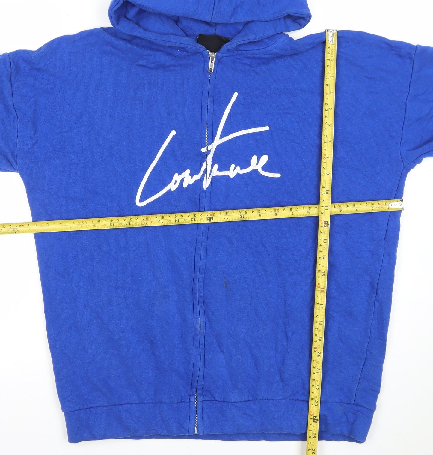 The Couture Club Men's Blue Full Zip Hoodie Size S