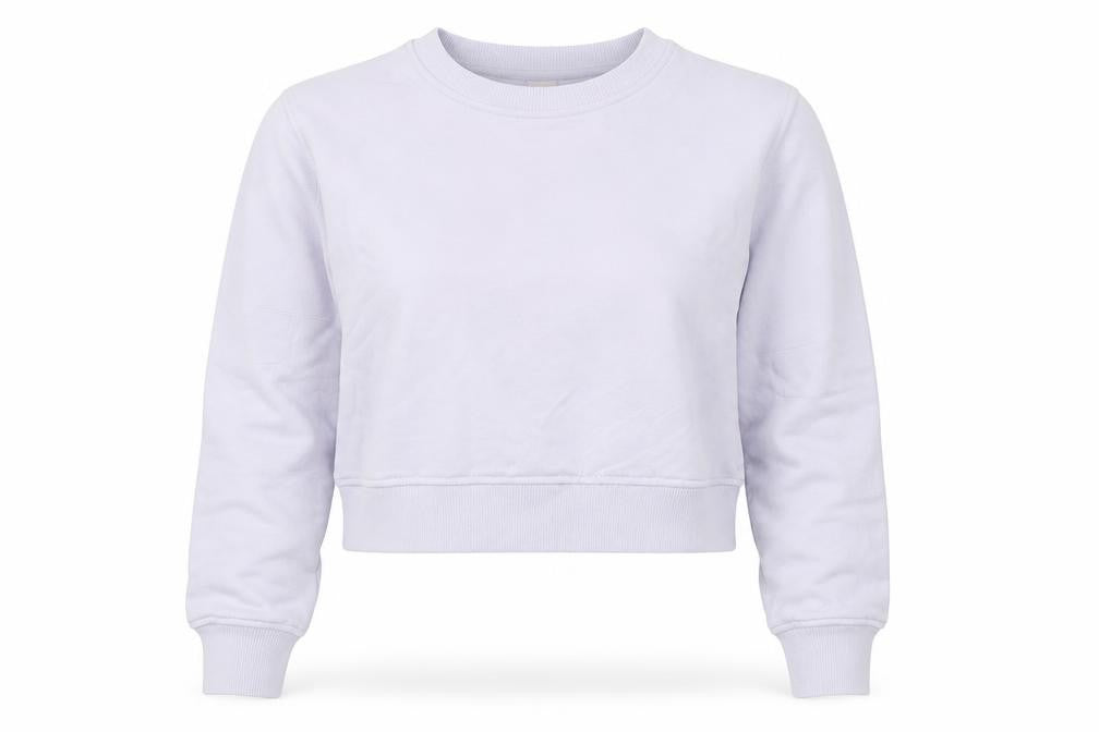 H&M Women Light Purple Cotton Crew Neck Pullover Sweatshirt M