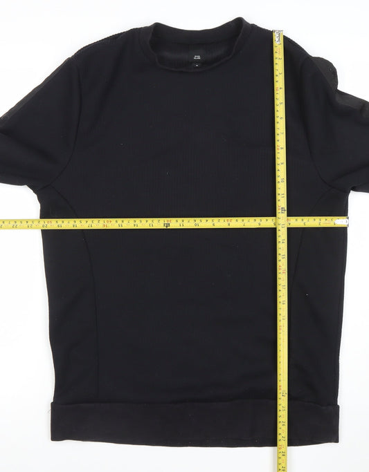 River Island Men's Black Crew Neck Pullover Sweatshirt Size M