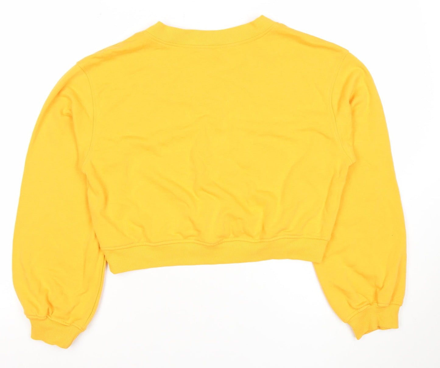 H&M Divided Women's Yellow V-Neck Pullover Sweatshirt Size 12