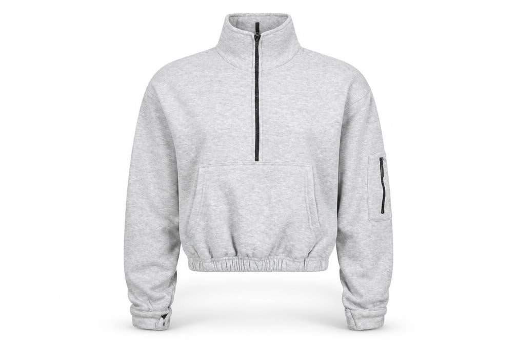PrettyLittleThing Women Grey 1/2 Zip Pullover Sweatshirt Size S