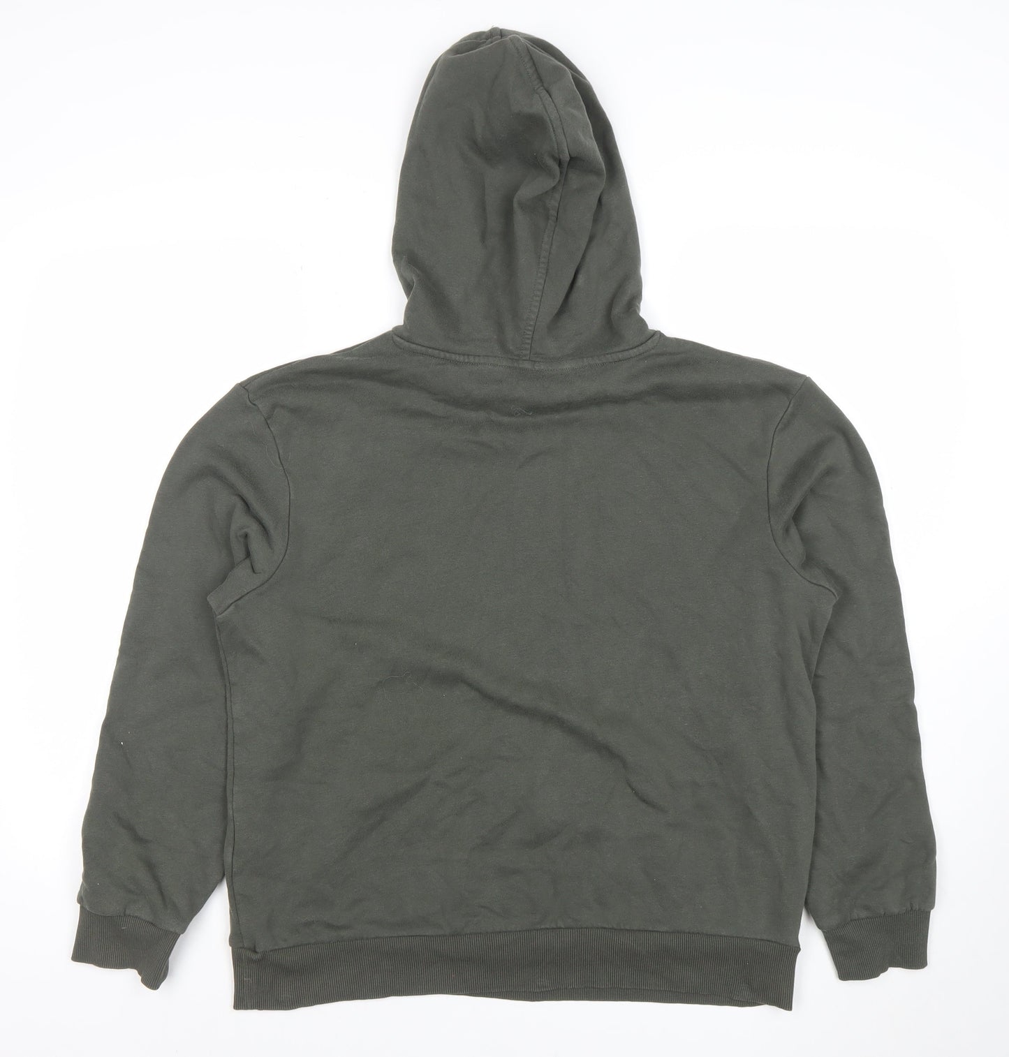 Marks and Spencer Men's Green Pullover Hoodie M Fleece Cotton