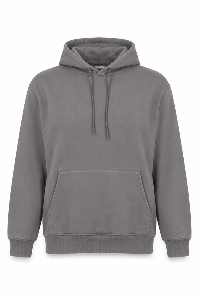 ZARA Women Grey Pullover Hoodie L Cotton Blend Casual Sweatshirt