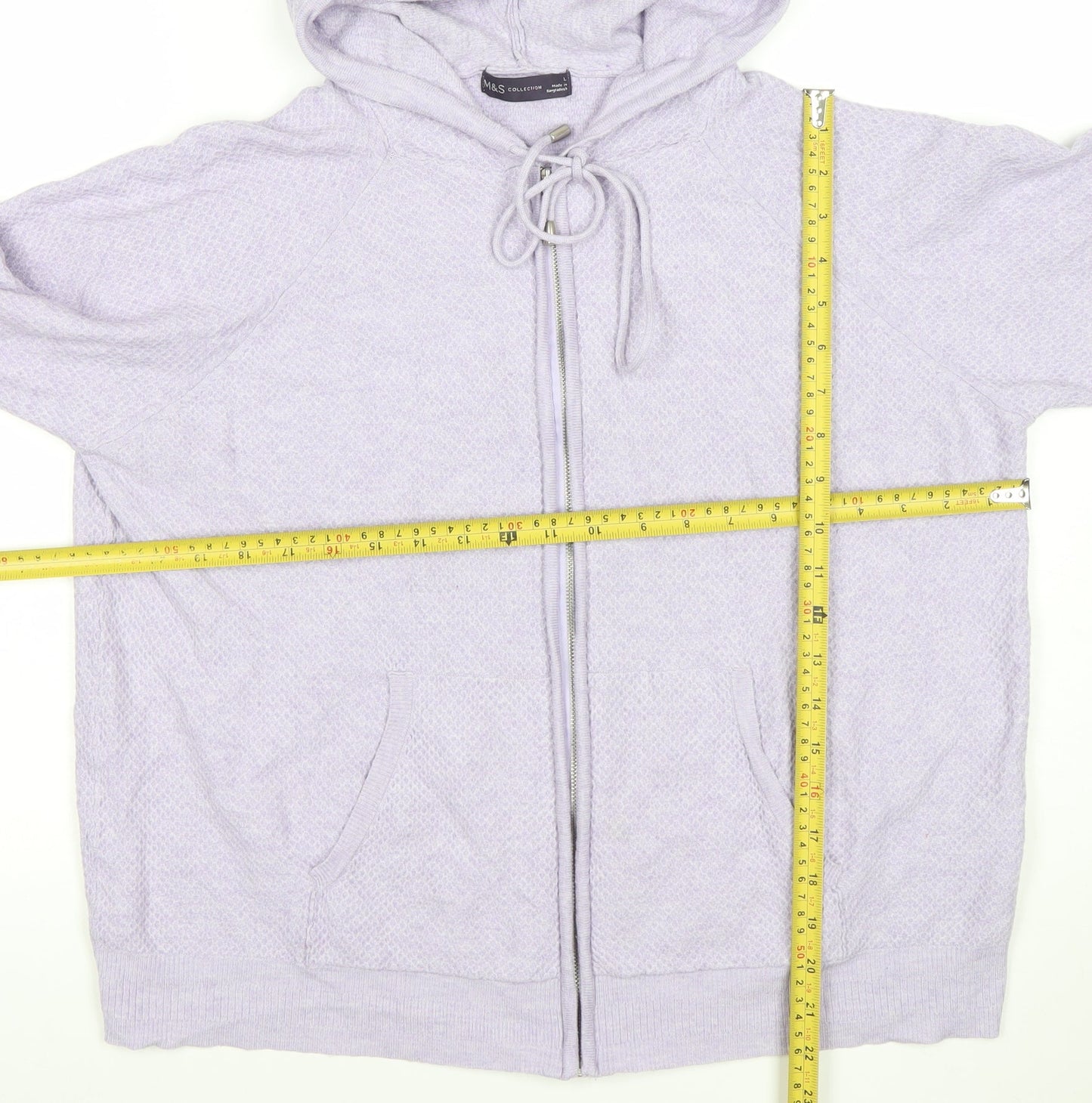 Marks and Spencer Women Lilac Full Zip Hooded Cardigan L