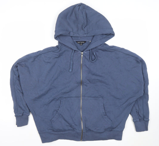 Next Petite Womens Blue Full Zip Hoodie Size M Cotton Blend
