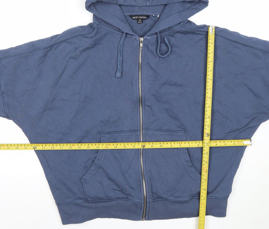 Next Petite Womens Blue Full Zip Hoodie Size M Cotton Blend