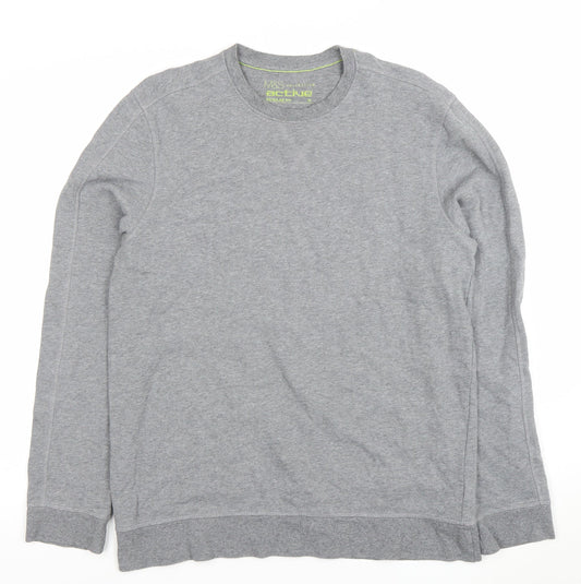 Marks and Spencer Men's Grey Medium Crew Neck Sweatshirt