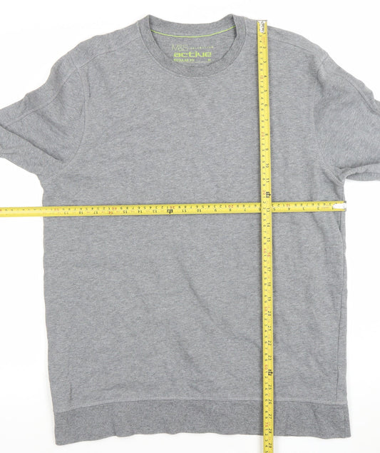 Marks and Spencer Men's Grey Medium Crew Neck Sweatshirt