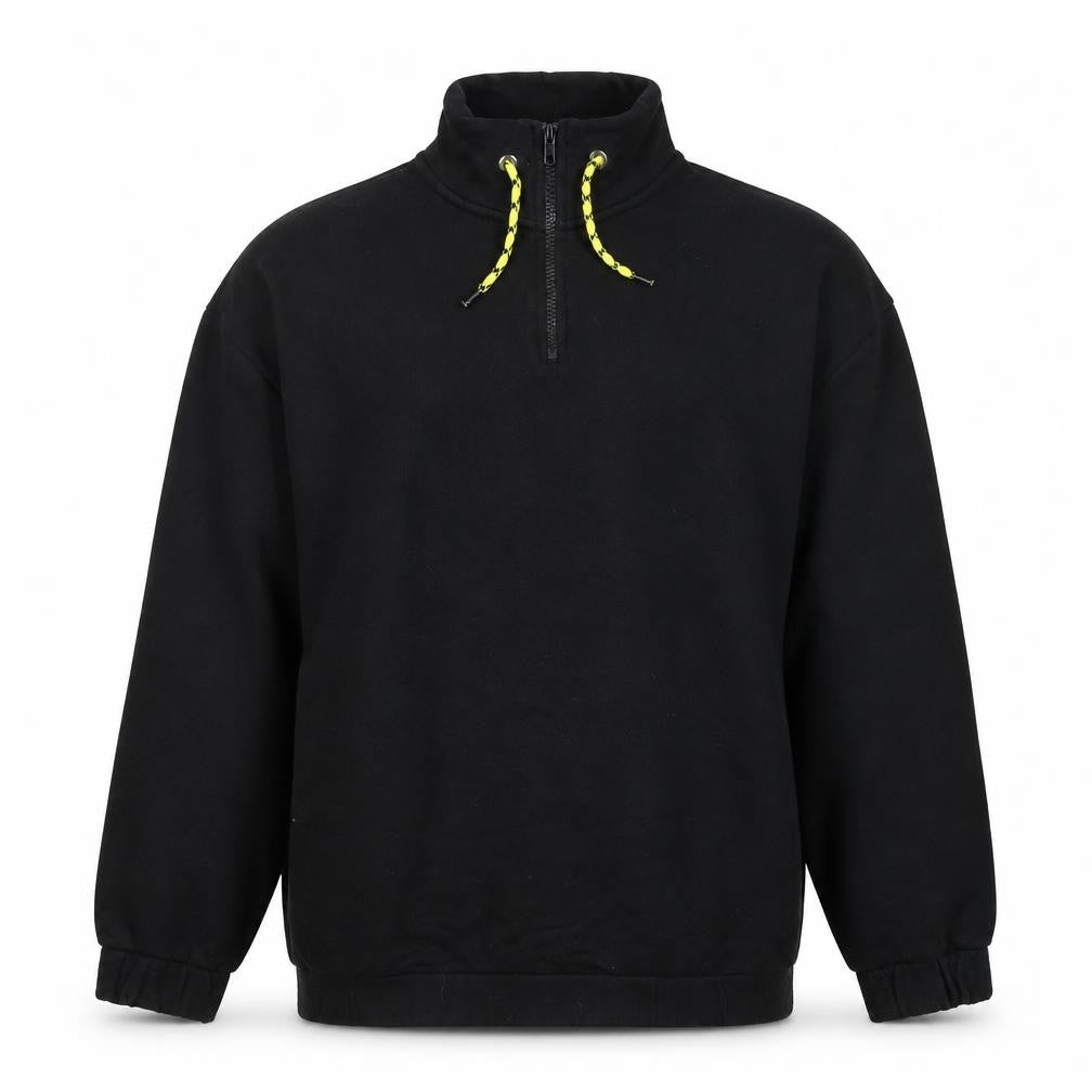 ASOS DESIGN Men’s Black Fleece 1/4 Zip Pullover Sweatshirt Size L
