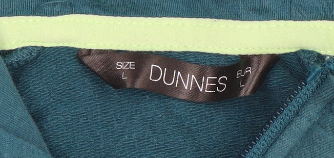 Dunnes Men’s Blue Full Zip Hoodie L Cotton Blend