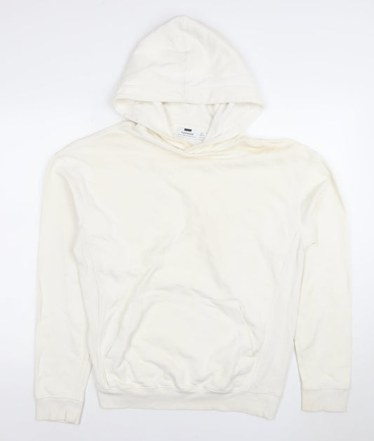 Topman Men's White Pullover Hoodie XS Cotton Jersey