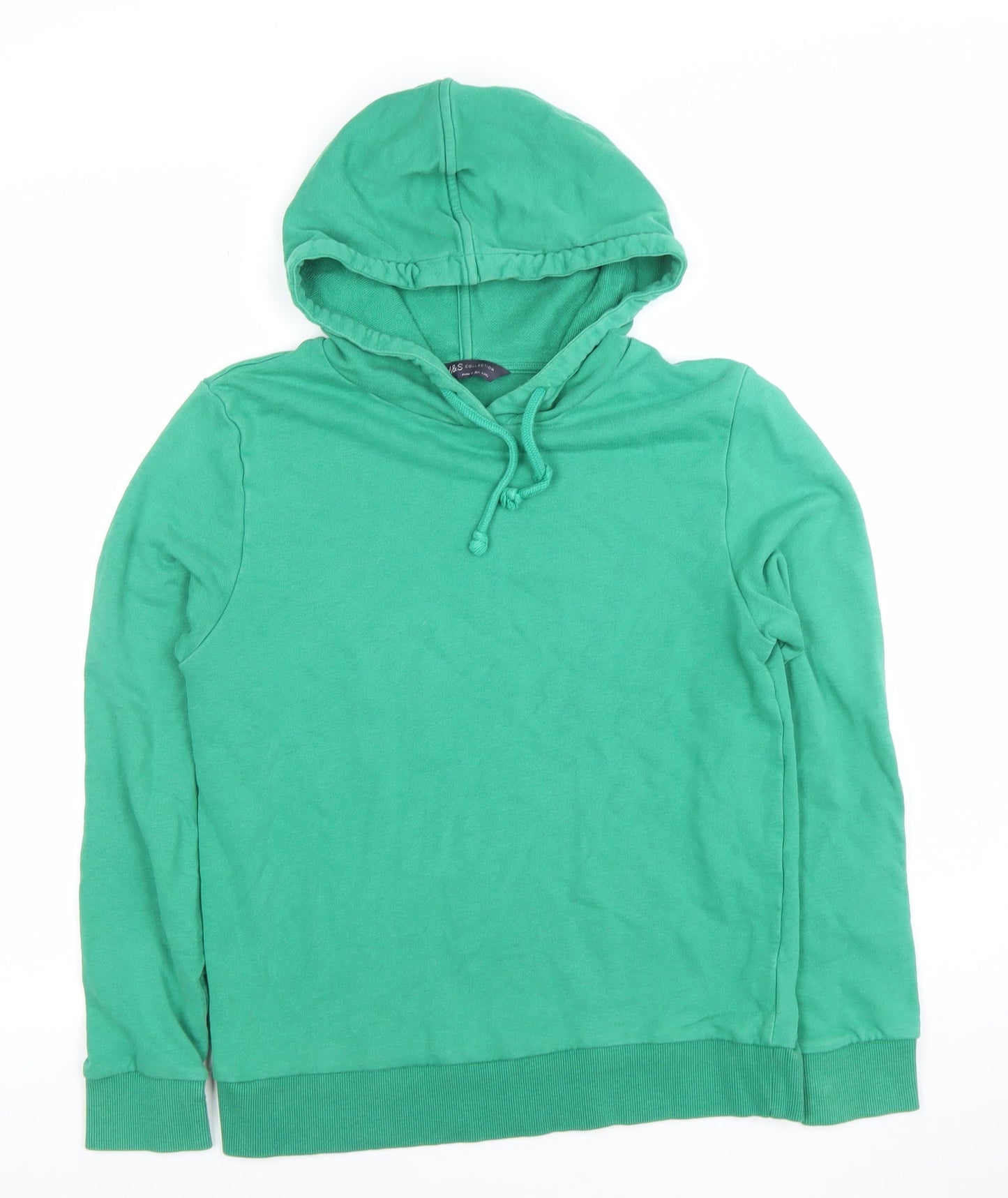Marks and Spencer Women's Green Pullover Hoodie Size 8 Cotton Blend