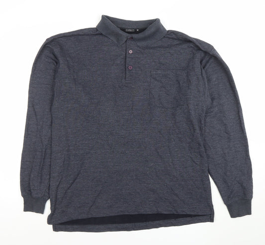 Nathan Jones Men's Grey Collared Henley Sweatshirt Size M