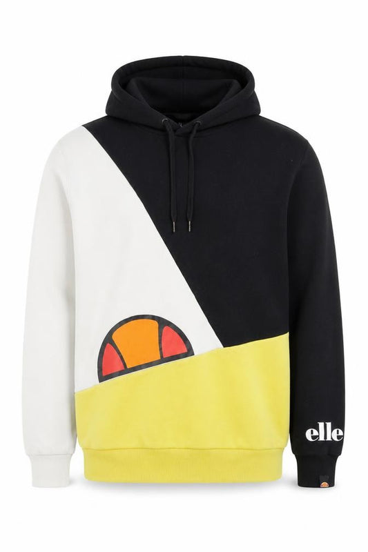 Ellesse Men's Black White Yellow Pullover Hoodie M Sports Style