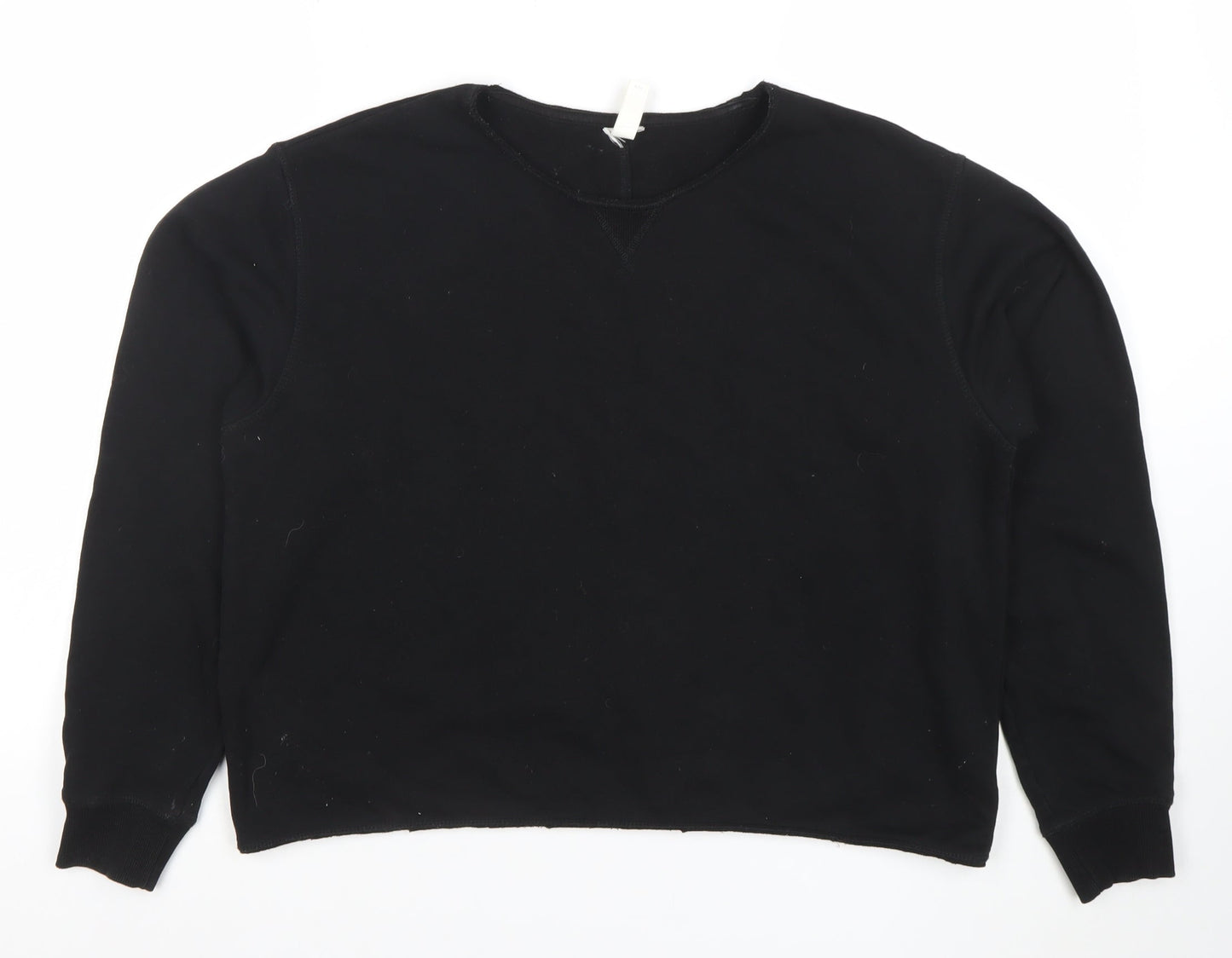 H&M Women’s Black Cotton Blend Crew Neck Sweatshirt Size M