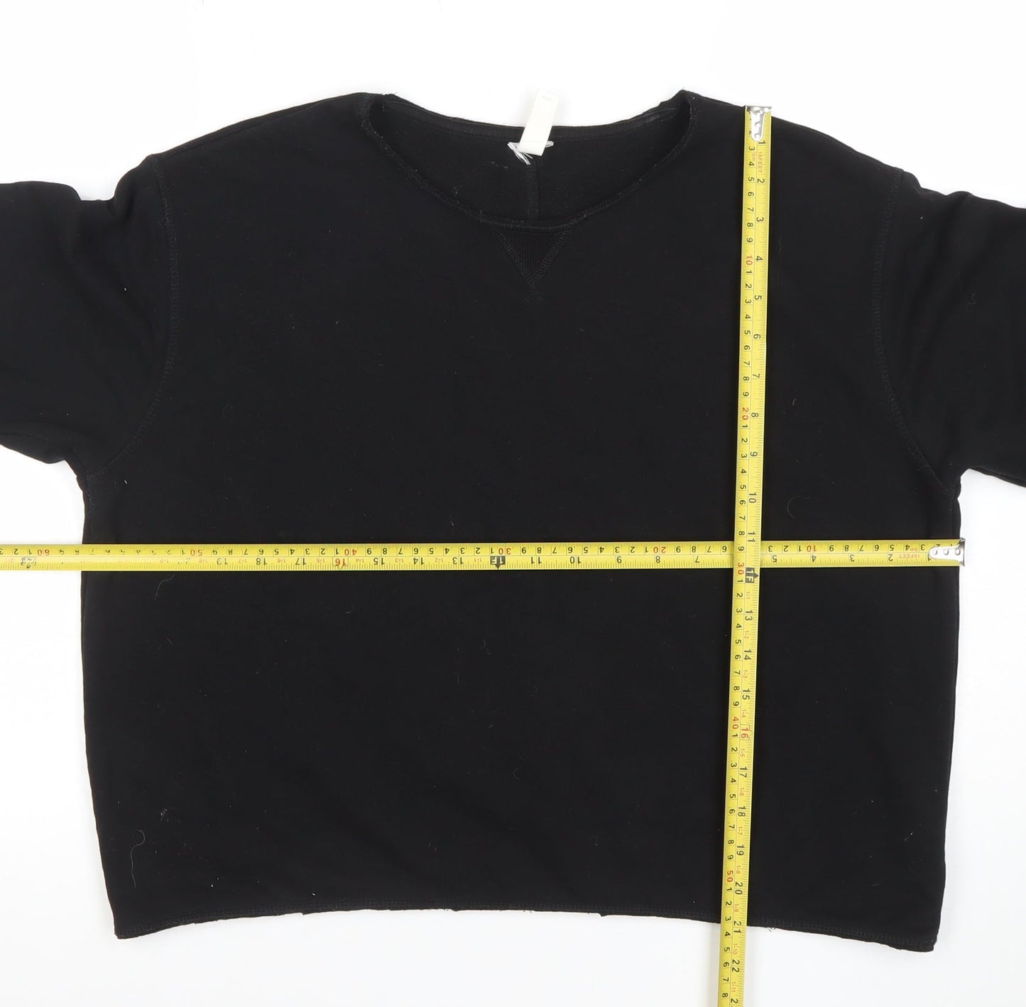 H&M Women’s Black Cotton Blend Crew Neck Sweatshirt Size M