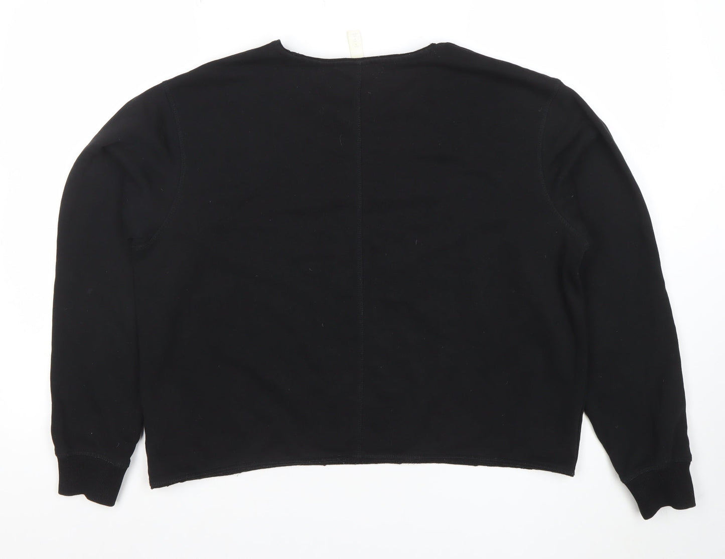 H&M Women’s Black Cotton Blend Crew Neck Sweatshirt Size M