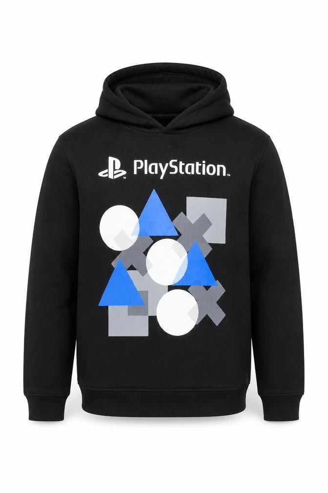PlayStation Boys Black Pullover Hoodie 12-13 Years Graphic Print Gamer Top