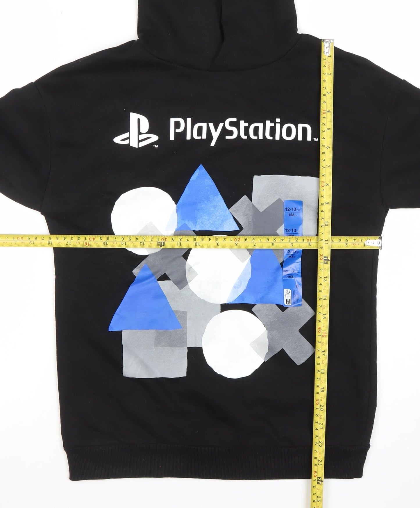 PlayStation Boys Black Pullover Hoodie 12-13 Years Graphic Print Gamer Top