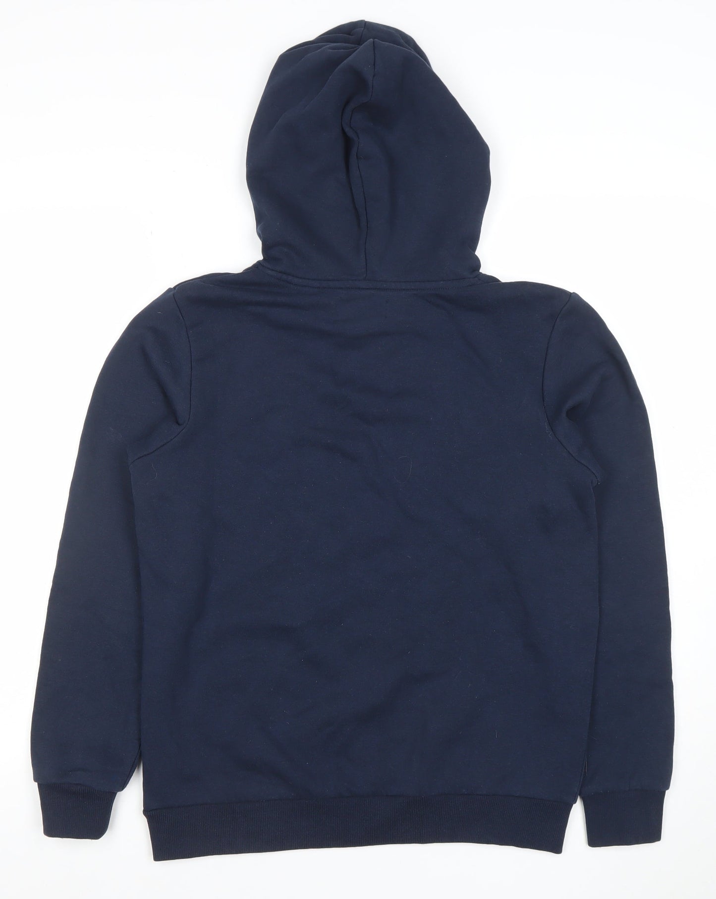 Jack & Jones Boys Navy Pullover Hoodie Size 164 Logo Print Cotton Blend